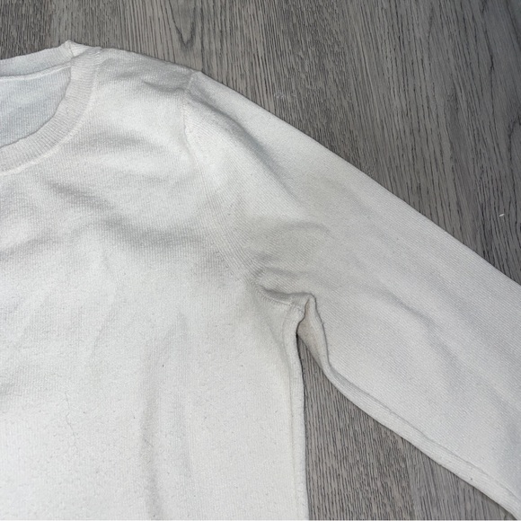 Club Monaco Knit Cream Long Sleeve Top with Ruffles - Picture 4 of 5